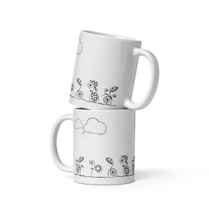 Flower White glossy mug