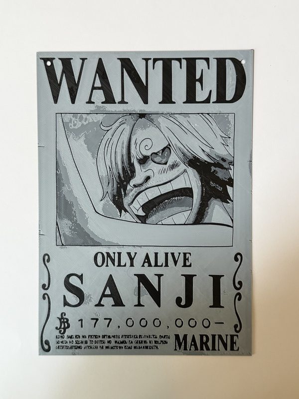 3D printed “Sanji” Wanted Poster - Image 2