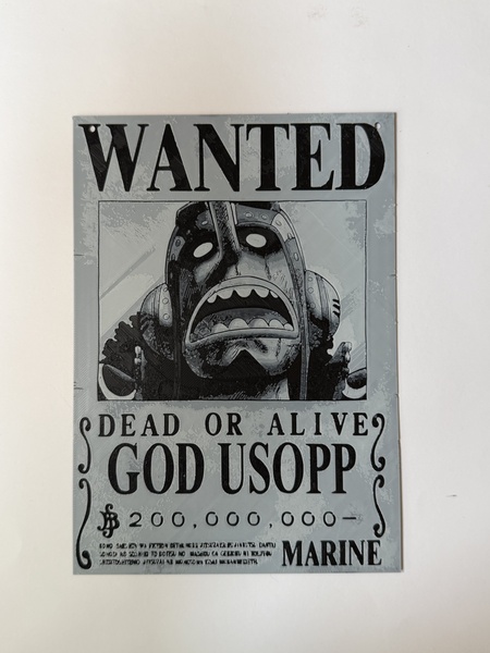 3D printed “God Usopp” Wanted Poster