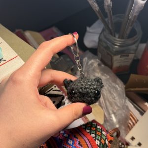 Small Cat Handmade Crochet Keychain