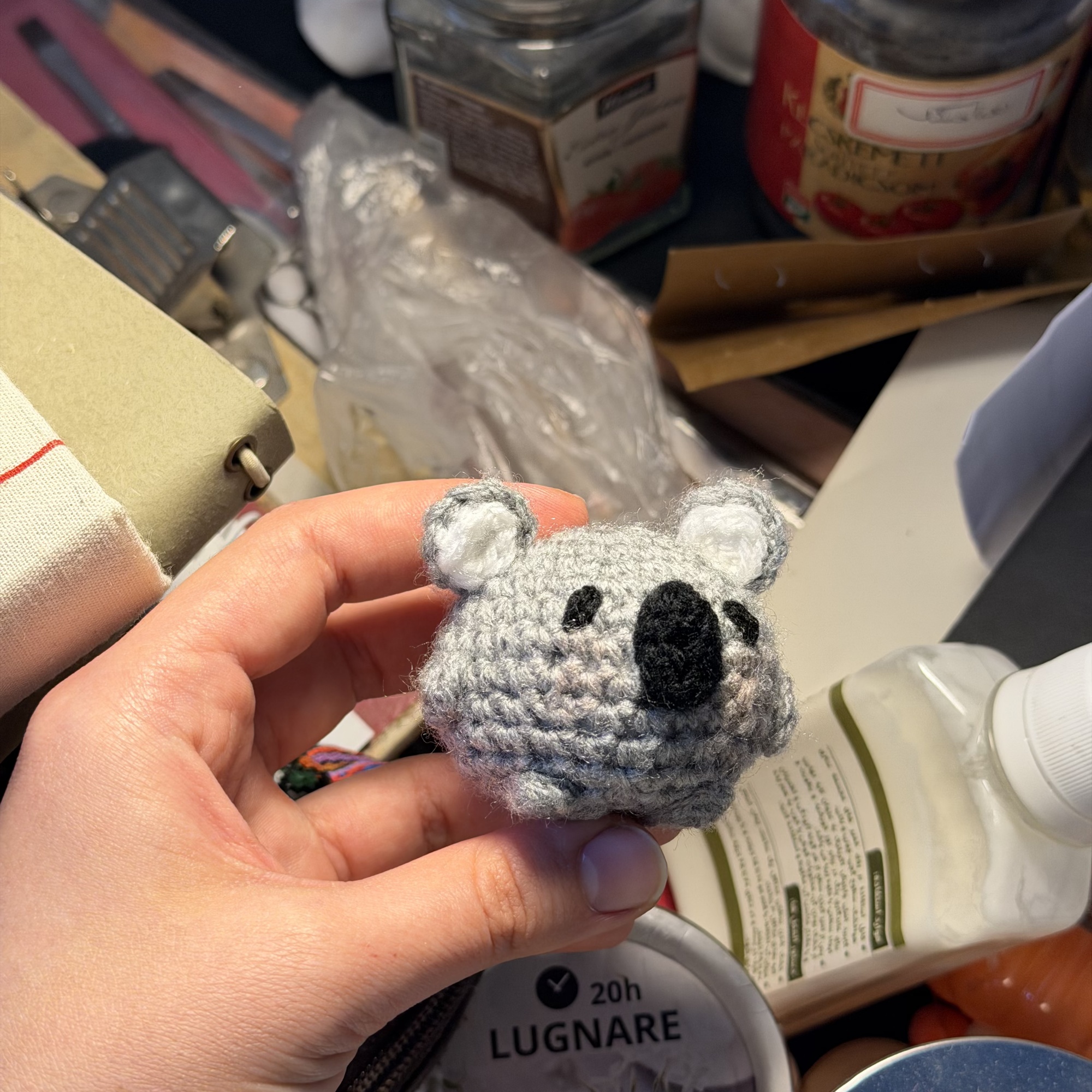 Small Koala Handmade Crochet Keychain - Image 8