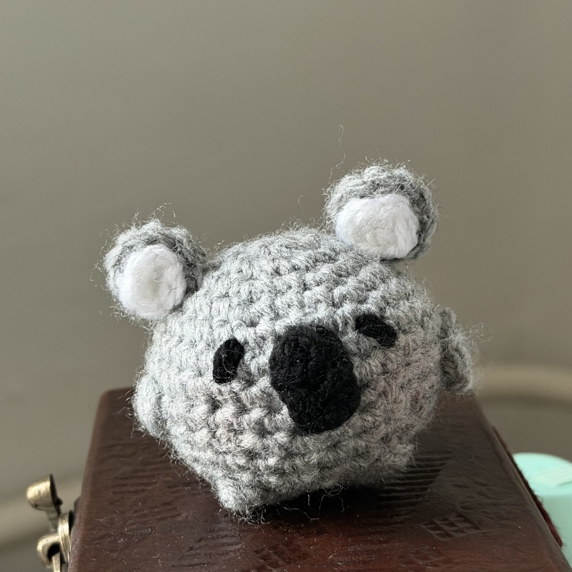 Small Koala Handmade Crochet Keychain - Image 3