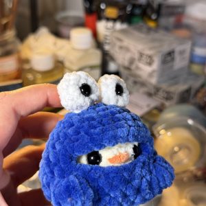 Blue Cookie Monster Chicken Crochet Plush