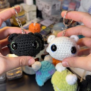Night Dragon & Light Dragon Crochet Keychain Set
