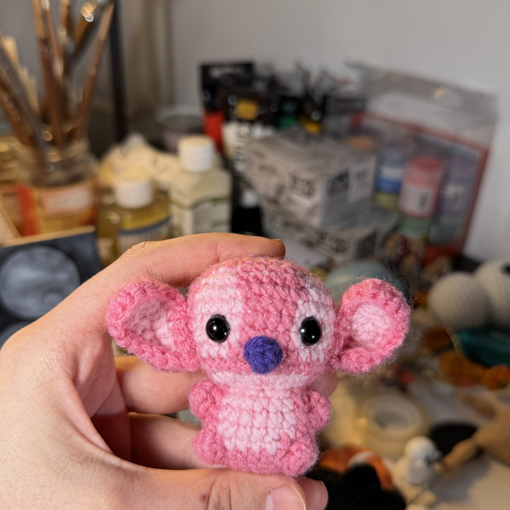 Galaxy girl Crochet keychain