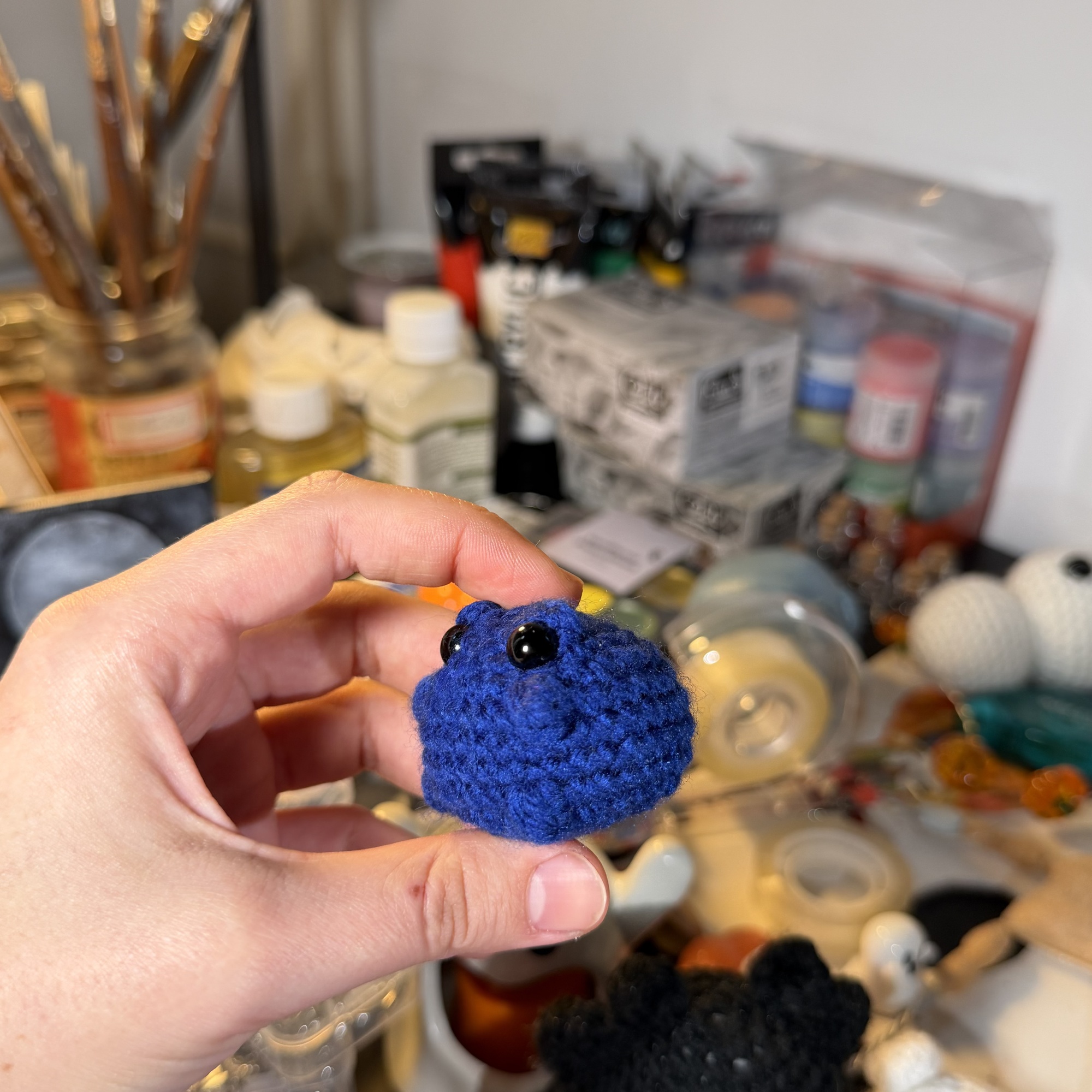 Blueberry Frog Crochet Keychain - Image 5