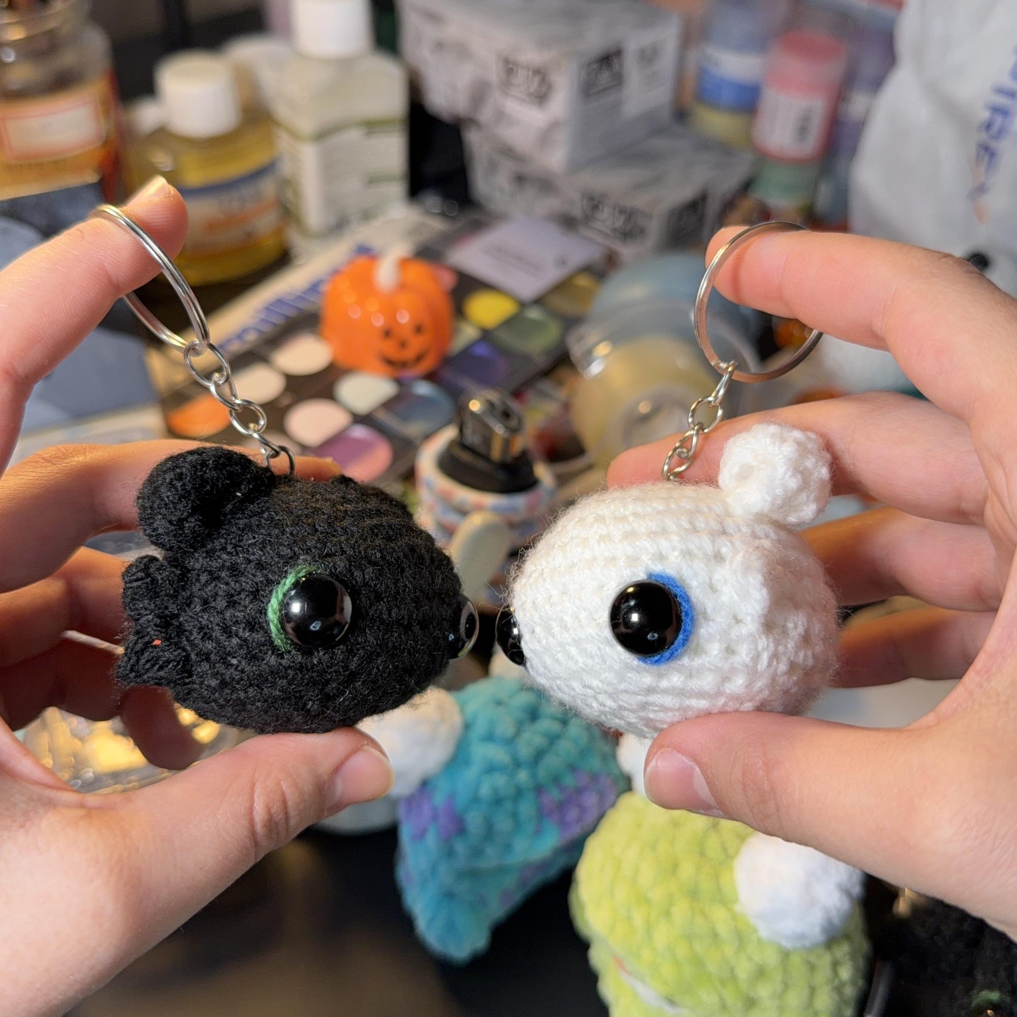 Night Dragon & Light Dragon Crochet Keychain Set - Image 4
