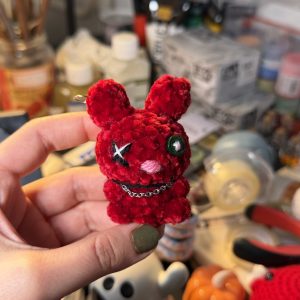 Goth Bunny Crochet Keychain