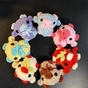 Cute Cow Crochet Keychain