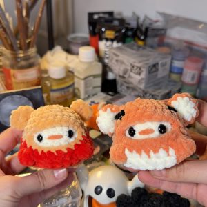 Tiger & Pooh Bear Chicken Crochet Plush Duo