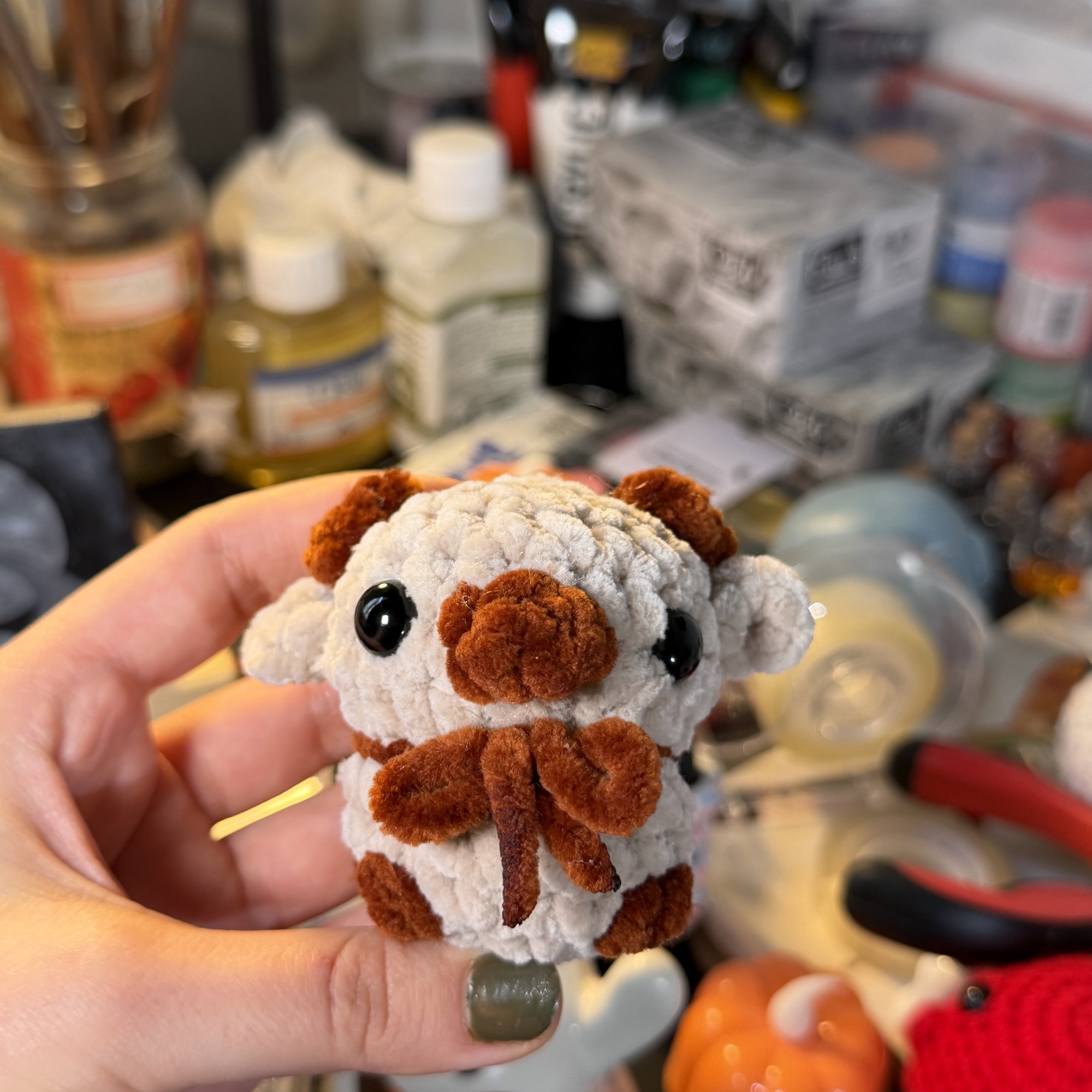 Cute Cow Crochet Keychain - Image 11