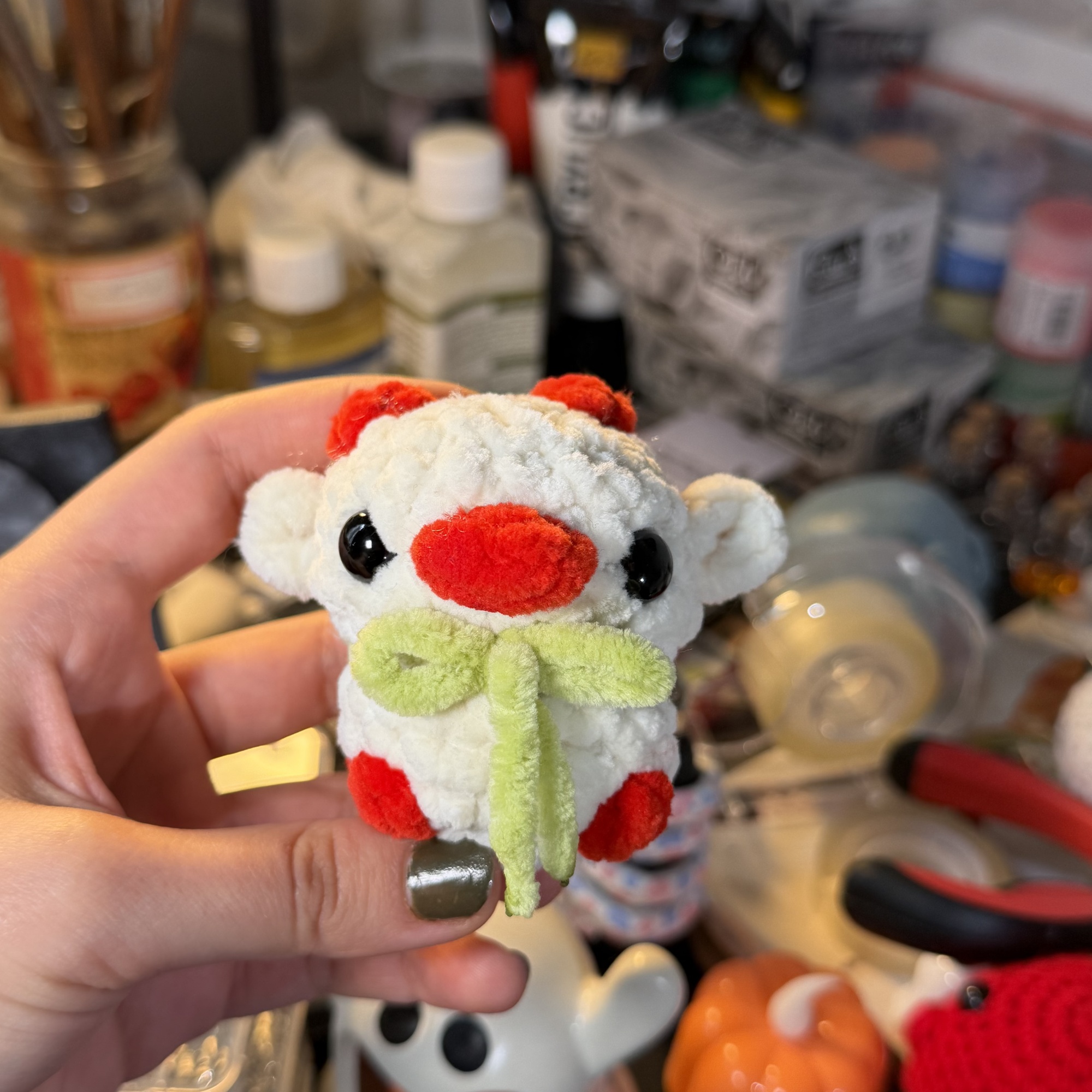 Cute Cow Crochet Keychain - Image 12