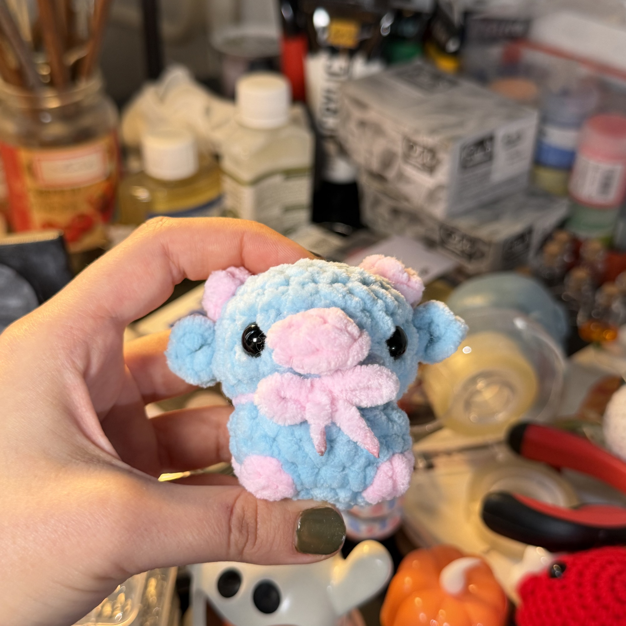 Cute Cow Crochet Keychain - Image 4